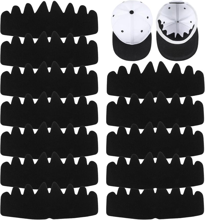 ValueBargain 12Pcs Hat Shaper Insert, 10 * 4 Inch No Sweat Hat Liners for Men for Baseball Caps & Sun Hats, Washable Reusable Hats Shaper Insert, Black - Image 1